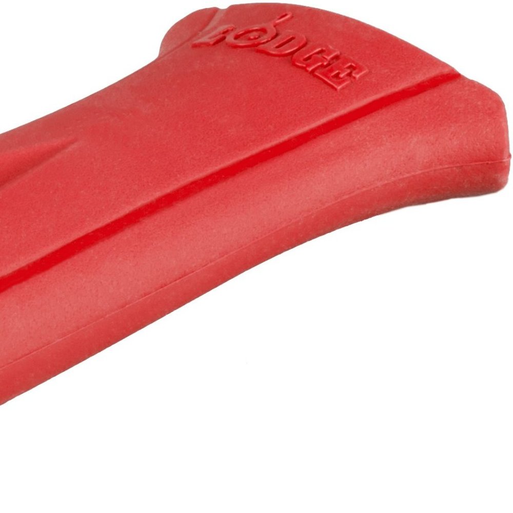 LODGE Red Silicone Deluxe Hot Handle Holder, 1 EA Pot Holder Sleeve for Skillet